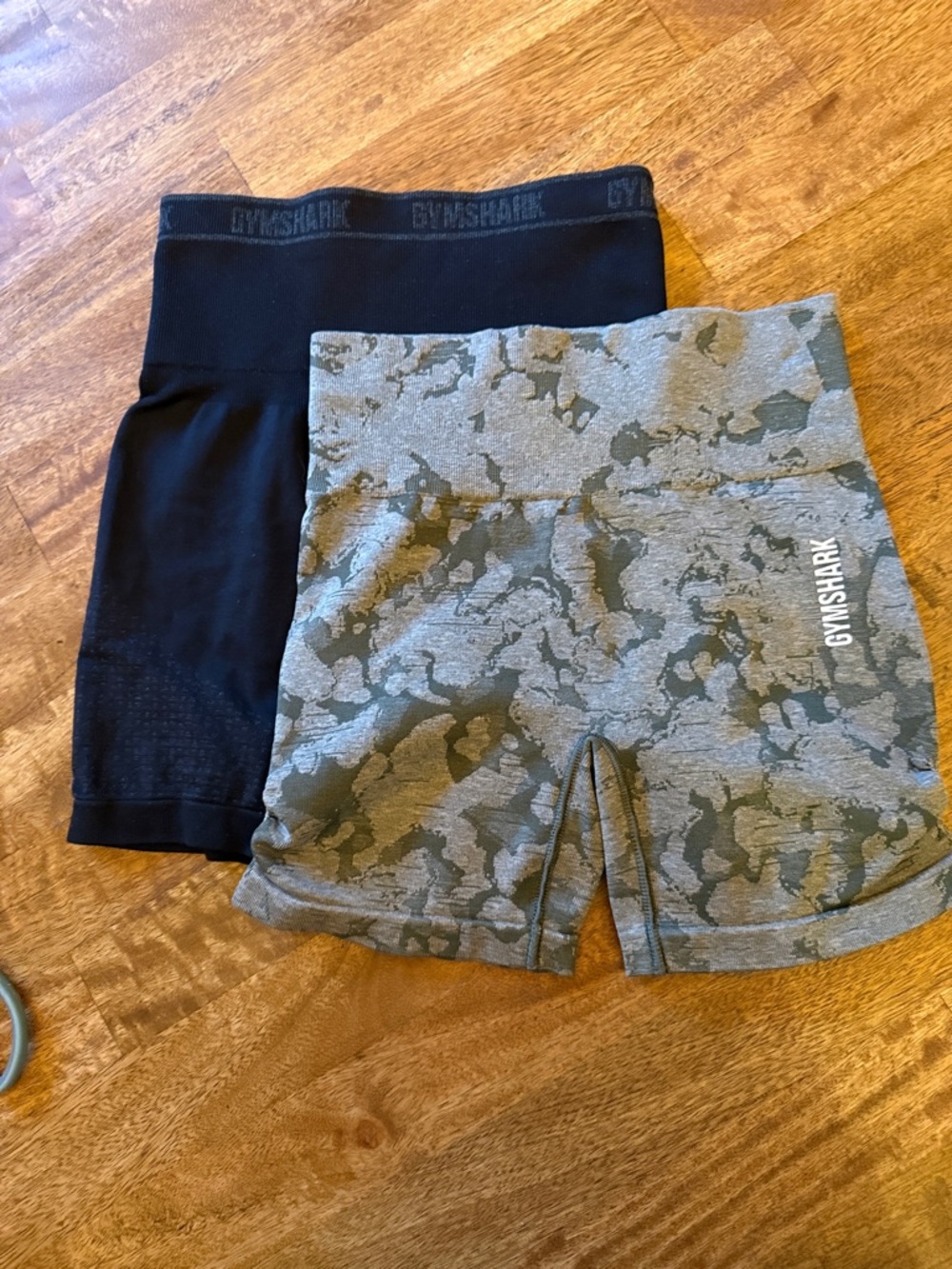 Gymshark Black & Gray Camo Seamless High-Waist Shorts Duo